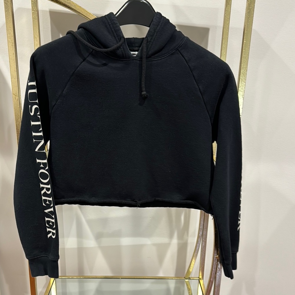 Black Cropped Hoodie purpose tour size m